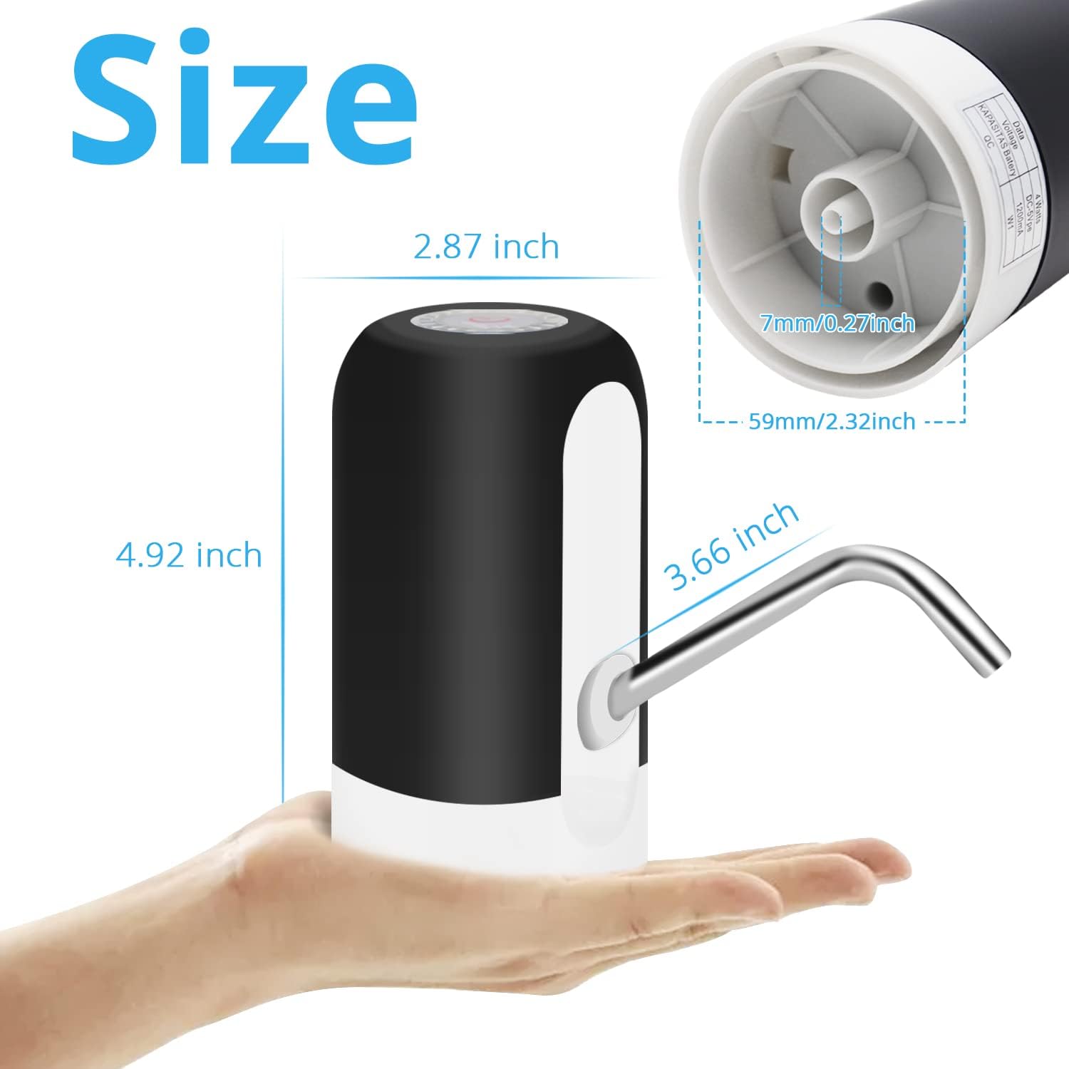 Mjiya 5 Gallon Water Dispenser, Universal Water Bottle Pump, Automatic Water Jug Dispenser With Switch And Usb, For Camping, Kit